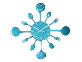 Relógio de Parede MISHA DIY Utensílios de Cozinha (Azul)