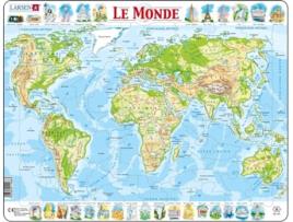 Puzzle LARSEN La-K4-Fr de Moldura 80 Peças Mapas