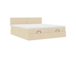 Estrutura da cama otomana VIDAXL Creme Tecido (160x200 cm)