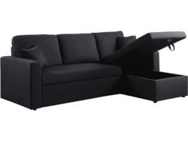 Sofá HABITAT ET JARDIN Alain  (221 x 145 x 85 cm - Preto - Linho - Lugares: 3)