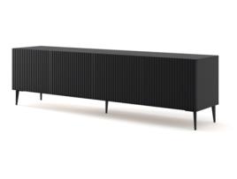 Móvel de TV AKL FURNITURE PRIVATE RavennaB (Preto - Madeira engenheirada - 200x42x56 cm)