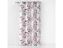 Cortina de Veludo Floral Branco 140 X 240 Cm DOUCEUR D'INTERIEUR