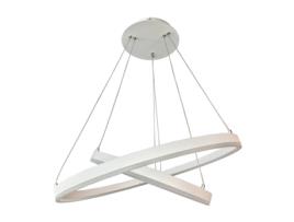 Candeeiro Suspenso com 3 Argolas Brancas 74W Cor de Luz Amarela 300K ITALUX