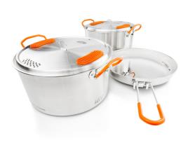 Gsi Outdoors Conjunto De Cozinha De Aço Inoxidável Glacier Base Camper Medium