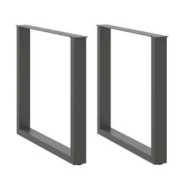 vidaXL Pernas mesa centro forma U 2 unid 90x(72-73) cm aço antracite