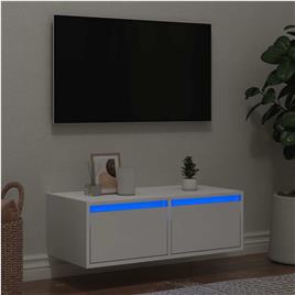 vidaXL Móvel de TV com luzes LED 75x35,5x25 cm branco