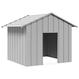 vidaXL Casota para cães com telhado 131x101x102 cm aço galvanizado