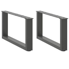 vidaXL Pernas mesa centro 2 pcs forma de U 60x(30-31) cm aço antracite