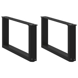 vidaXL Pernas mesa centro 2 pcs em forma de U 60x(30-31) cm aço preto