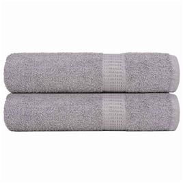 vidaXL Toalhas de banho 2pcs 70x140 cm 360 gsm 100% algodão cinzento