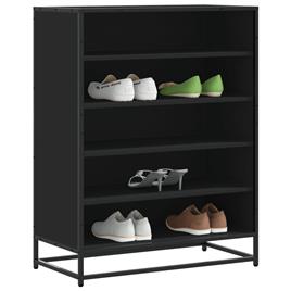 vidaXL Sapateira 75x38x97,5 cm derivados de madeira/metal preto