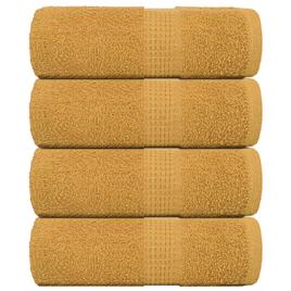 vidaXL Toalhas de mãos 4 pcs 30x30 cm 360 g/m2 100% algodão ouro