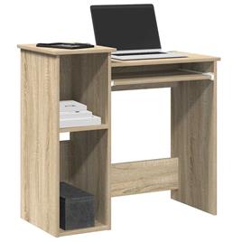 vidaXL Secretária c/ prateleiras 84x40x78 cm contraplac. cor carvalho