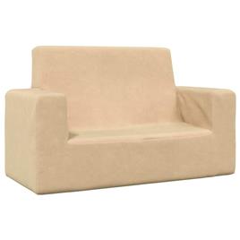 vidaXL Sofá infantil de 2 lugares pelúcia cor creme