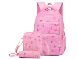 Conjunto FEGAR 2 de 3 Peças Mochila Escolar Impressa 2023 para Menina