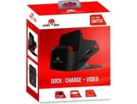 Nintendo Switch Dock e suporte 2 em 1 com suporte para conexão de TV branca FREAKS AND GEEKS