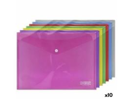 Portadocumentos INGRAF Plástico Multicolor Fecho A4 (10 Unidades)