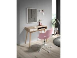 Cadeira de Estudo HISPANOHOGAR Mia Tecido Rosa com Rodas 71-81X58X58 Cm