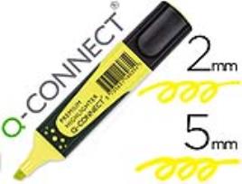 Marcador Fluorescente Q-Connect Amarelo Premium Ponta Biselada c/ Pega de Borracha