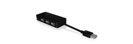 Hub USB A - 3x USB A / RJ45 (Preto) - ICY BOX
