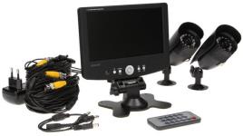 Pack Vigilância (Monitor Gravador + 2 Camaras + Cabos + Transformador + Comando) - 