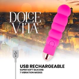 VIBRADOR RECARREGÁVEL DOLCE VITA SEIS PINK 7 VELOCIDADES