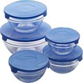 Conjunto de Lancheiras  Azul Vidro (5 pcs)