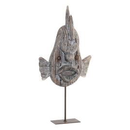 Figura Decorativa  Metal Madeira de paulónia Peixe (18 x 4 x 35 cm)