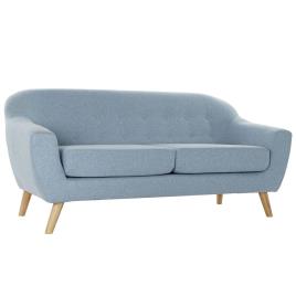 Sofá de 3 Lugares  Poliéster Madeira da borracha Azul celeste (172 x 80 x 81 cm)