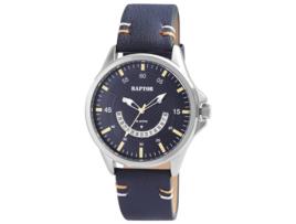 Relógio RAPTOR Semias Homem com Bracelete em Pele Genuína e Exibição de Data