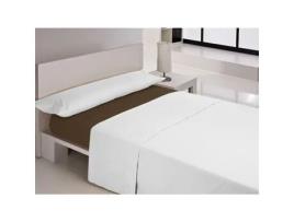 Lençol de baixo ajustável HAPPY HOME MIX COLORS (Castanho - 50 % algodão - King)