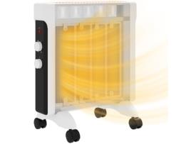 Aquecedor Elétrico Pp Mica e Aço Cor Blanco 26 5X55X61 5 Cm HOMCOM