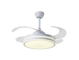 Ventoinha de Tecto Asgard Maxi Branca 4 Palas Retráteis 72W Led 300040006000K Alt.35Xd.120/50Cm FERRIMEX