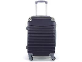 Mala Pequena 4 Rodas 360º Bagagem De Mão Cabine Rígida Cantos Prateados (Azul) DESSY