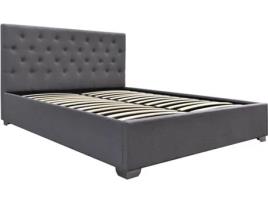 Cama doble con cofre ''Tino'' - 160 200 cm - Gris