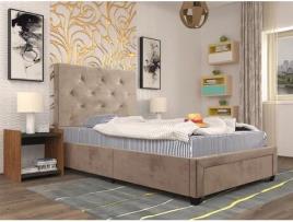 Cama Doris Individual com Gavetão (Bege)(200×90 cm)