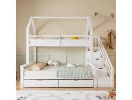 Beliche Escada UYTIE HOME Madeira de Pinho MDF Branco (215x90X200CM)