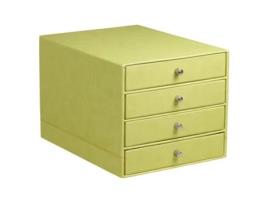 Caixa de Arrumação com 4 Gavetas em Pele Sintética Italiana RHODIA RHODIA