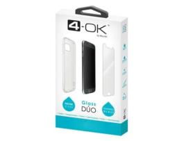 Capa Traseira e Película 4-OK Glass Duo para Wiko Wim Lite