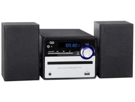 Mini sistema de música TREVI Hcx 10F6 para uso doméstico 20 W preto prateado