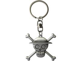 Chaveiro 3D com Caveira Tripulação One Piece Metal ABYSTYLE