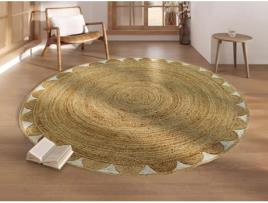 Tapete de Sala VENTEUNIQUE Indira Juta Bege (150x150cm)