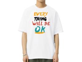 T-Shirt de Homem VREEL Pintada Algodão Branco (S)