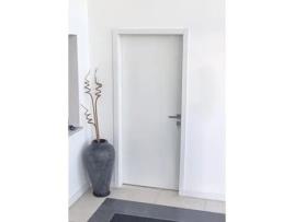 Porta Interior em Wpc 2000X800X45Mm Branco Lacado Ferragens Aduela e Guarnições Ajustáveis a Espessura de Parede Entre 12 a 17