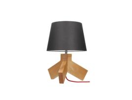 Lâmpada de Mesa Tilda In Madeira Metal Vidro Multicor 30X30X43,5 Cm EPIKASA