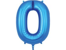 Balão Número 0 de 86cm Azul