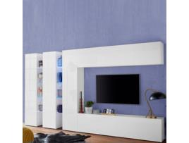 Armário de Tv de Parede Branco 3 Móveis Moderno Completo Sala Joy Trio WEB FURNITURE