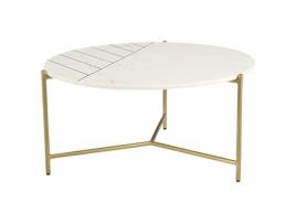 Mesa de centro redonda em mármore branco Poltrona MILIBOO
