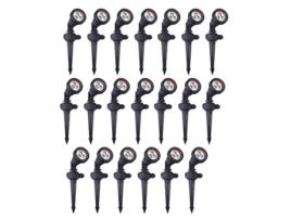 FORLIGHT Tidian 20Pcs Projetor de exterior para jardim IP65 Com espigão para relvado Para lâmpada Gu10 Cor preta