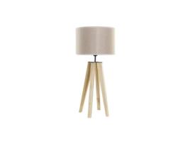 Lâmpada de Mesa  Castanho Bege Poliéster Madeira 220 V 50 W